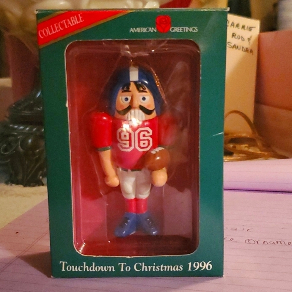 Vintage Christmas Tree Ornament Touchdown to Christmas 1996